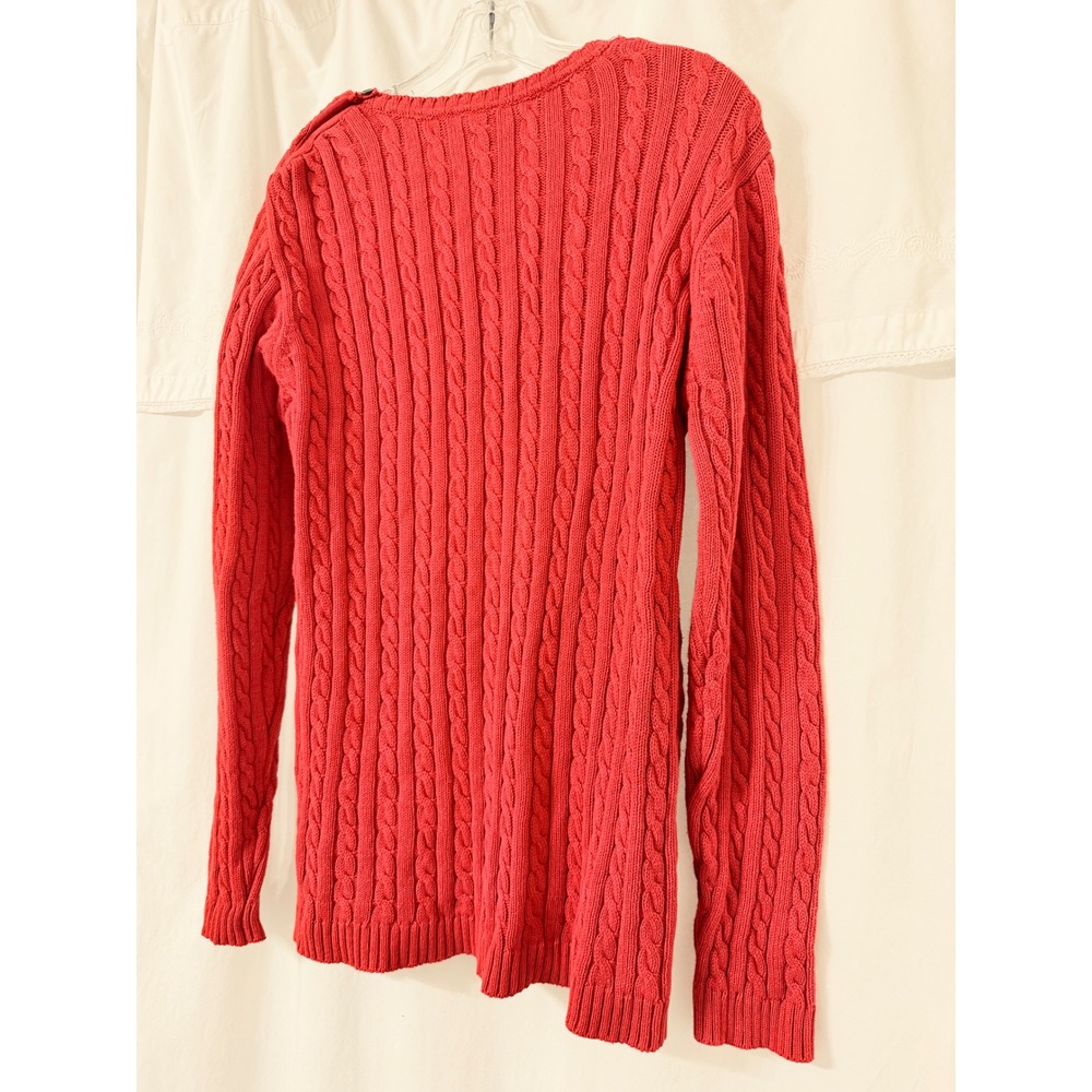 Disney Store Minnie Mouse Red Cable Knit Sweater Winter Snowflake Women XL - Picture 7 of 10